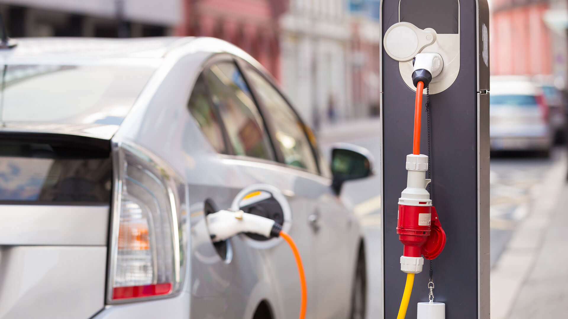 Image of an electric car being charged